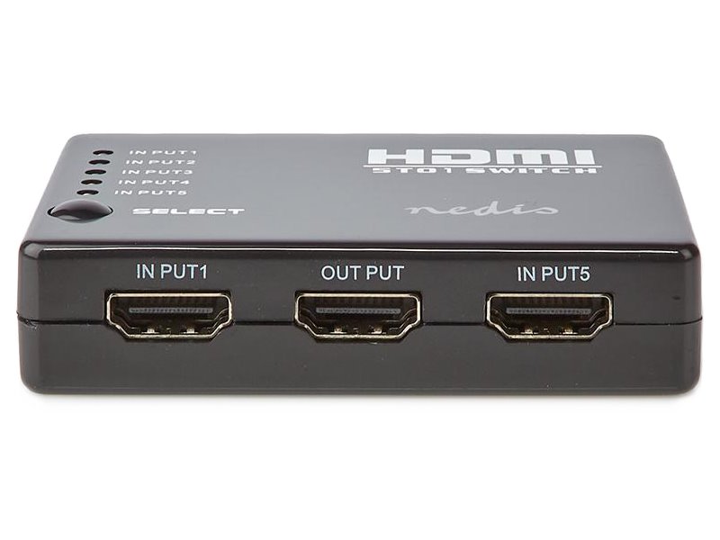 NEDIS HDMI přepínač/ 5x HDMI vstup/ 1x HDMI výstup/ 1080p/ ABS/ antracit/ box