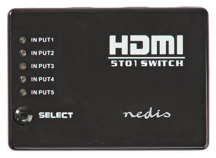 NEDIS HDMI přepínač/ 5x HDMI vstup/ 1x HDMI výstup/ 1080p/ ABS/ antracit/ box
