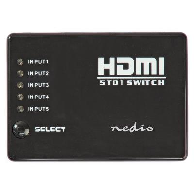 NEDIS HDMI přepínač/ 5x HDMI vstup/ 1x HDMI výstup/ 1080p/ ABS/ antracit/ box