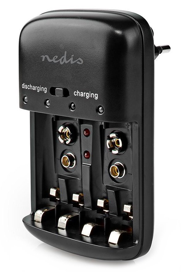 NEDIS nabíječka baterií/ AA/AAA/E-Block/ pro Ni-MH/ Ni-Cd/ černá