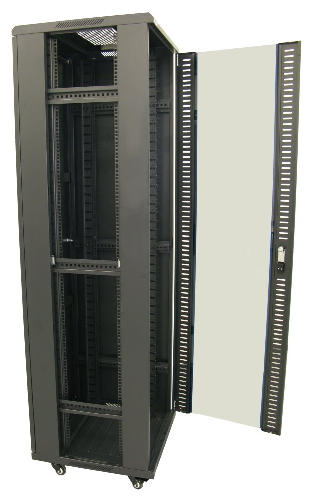 XtendLan 42U/600x800 stojanový, černý, skleněné dveře, plná záda
