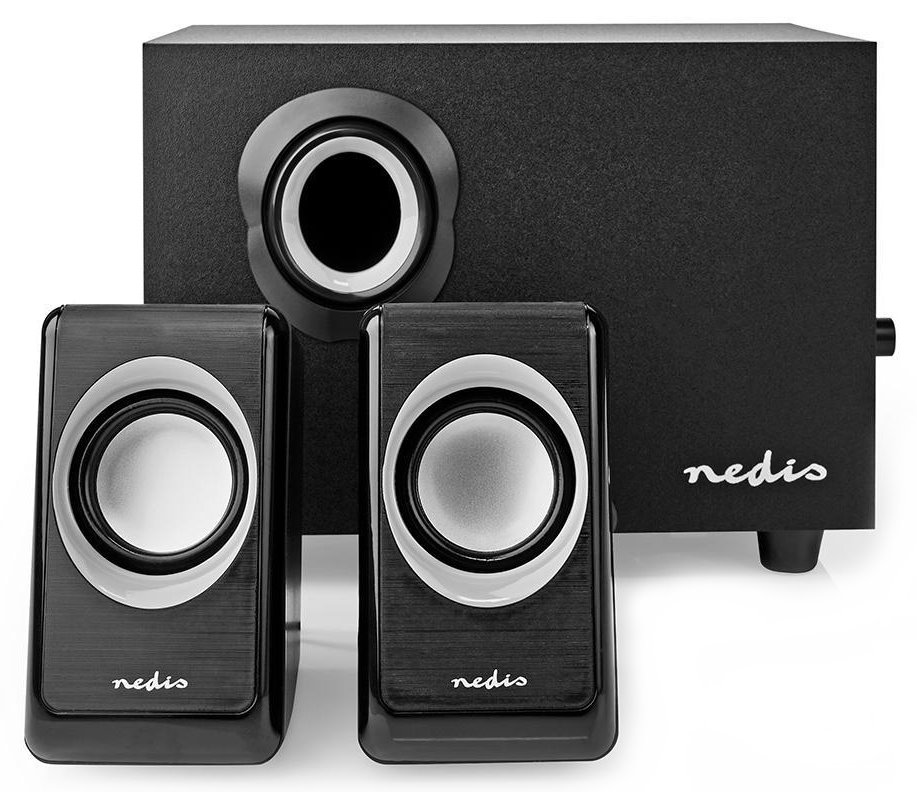 NEDIS PC reproduktory/ 2.1/ výkon 33 W/ 3,5 mm jack/ USB/ ABS/ dřevo/ černé