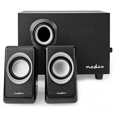 NEDIS PC reproduktory/ 2.1/ výkon 33 W/ 3,5 mm jack/ USB/ ABS/ dřevo/ černé