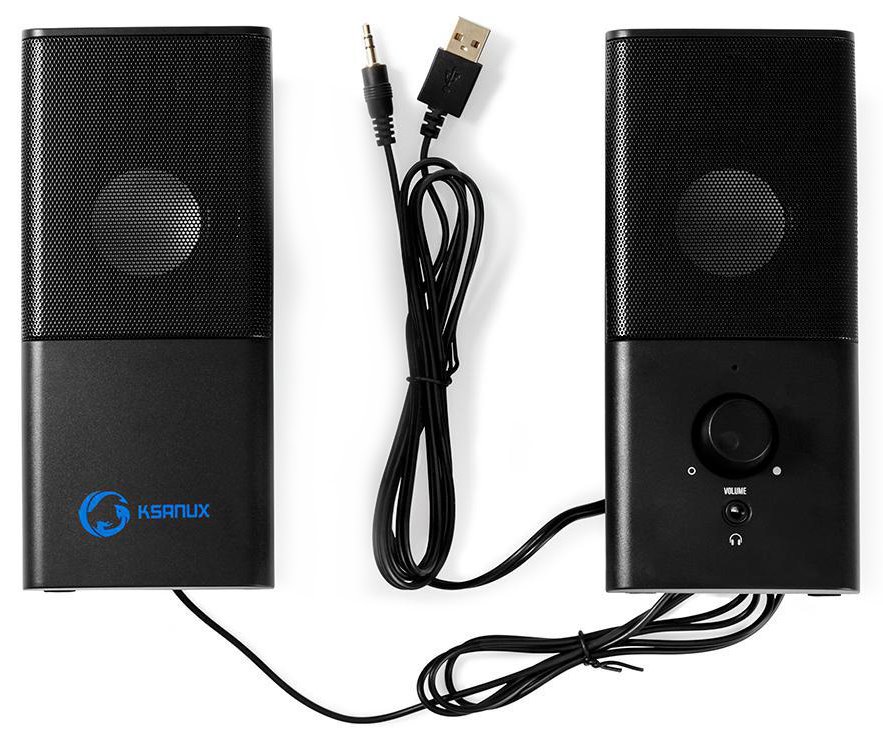 NEDIS herní reproduktory/ 2.0/ výkon 18 W/ 3,5 mm jack/ USB/ ABS/ černé