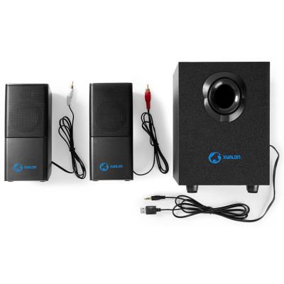 NEDIS herní reproduktory/ 2.1/ výkon 33 W/ 3,5 mm jack/ USB/ ABS/ dřevo/ černé