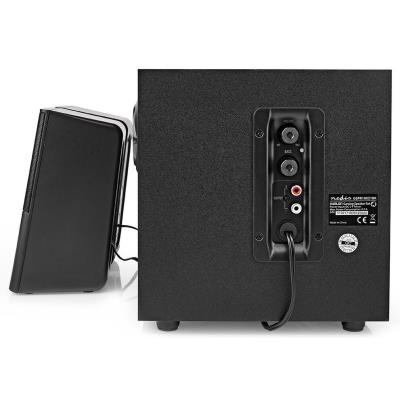 NEDIS herní reproduktory/ 2.1/ výkon 33 W/ 3,5 mm jack/ USB/ ABS/ dřevo/ černé
