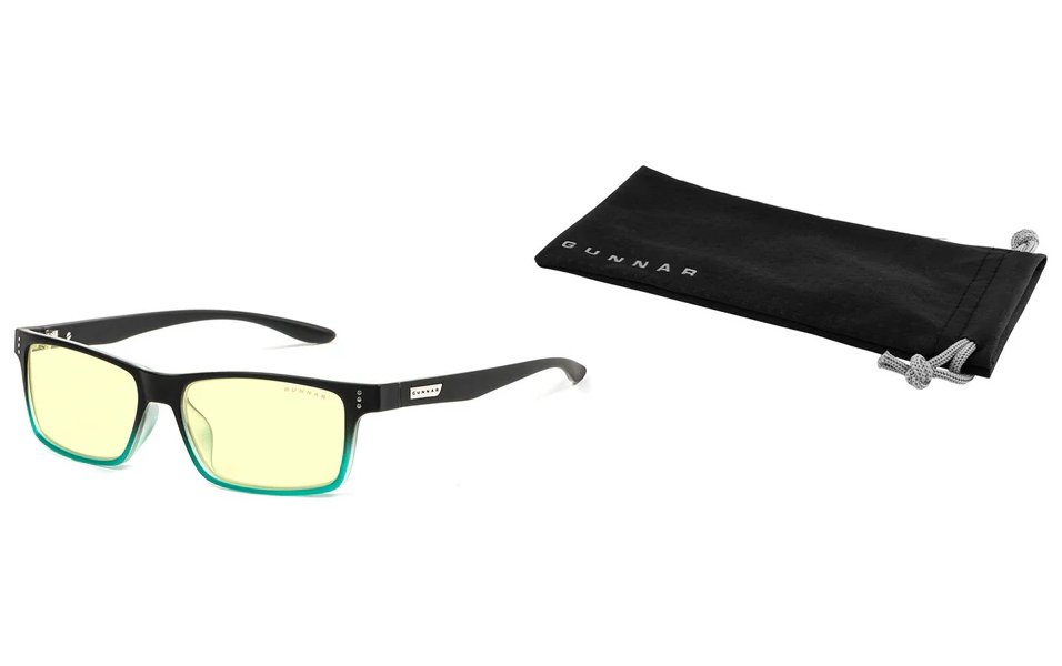 GUNNAR kancelářske/herní brýle CRUZ ONYX-TEAL * jantárová skla * BLF 65 * NATURAL focus