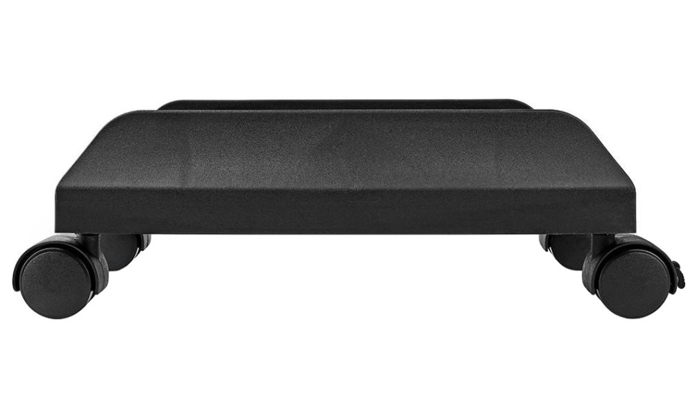 NEDIS stojan na stolní PC/ nastavitelná sířka/ 2 uzamykatelná kolečka/ černý