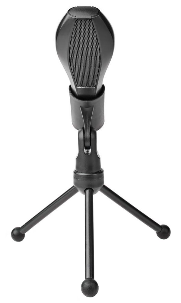 NEDIS stolní všesměrový mikrofon/ duální kondenzátor/ s tříramenným stojanem/ USB/ citlivost -38dB/ černý