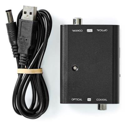 NEDIS digitální audio převodník/ 2cestný/ zásuvka RCA + zásuvka Toslink/ zásuvka RCA + zásuvka Toslink/ černý
