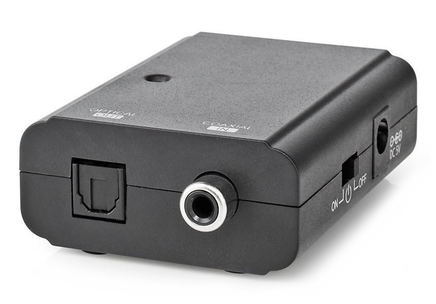 NEDIS digitální audio převodník/ 1cestný/ zásuvka RCA (SPDIF)/ zásuvka Toslink/ černý
