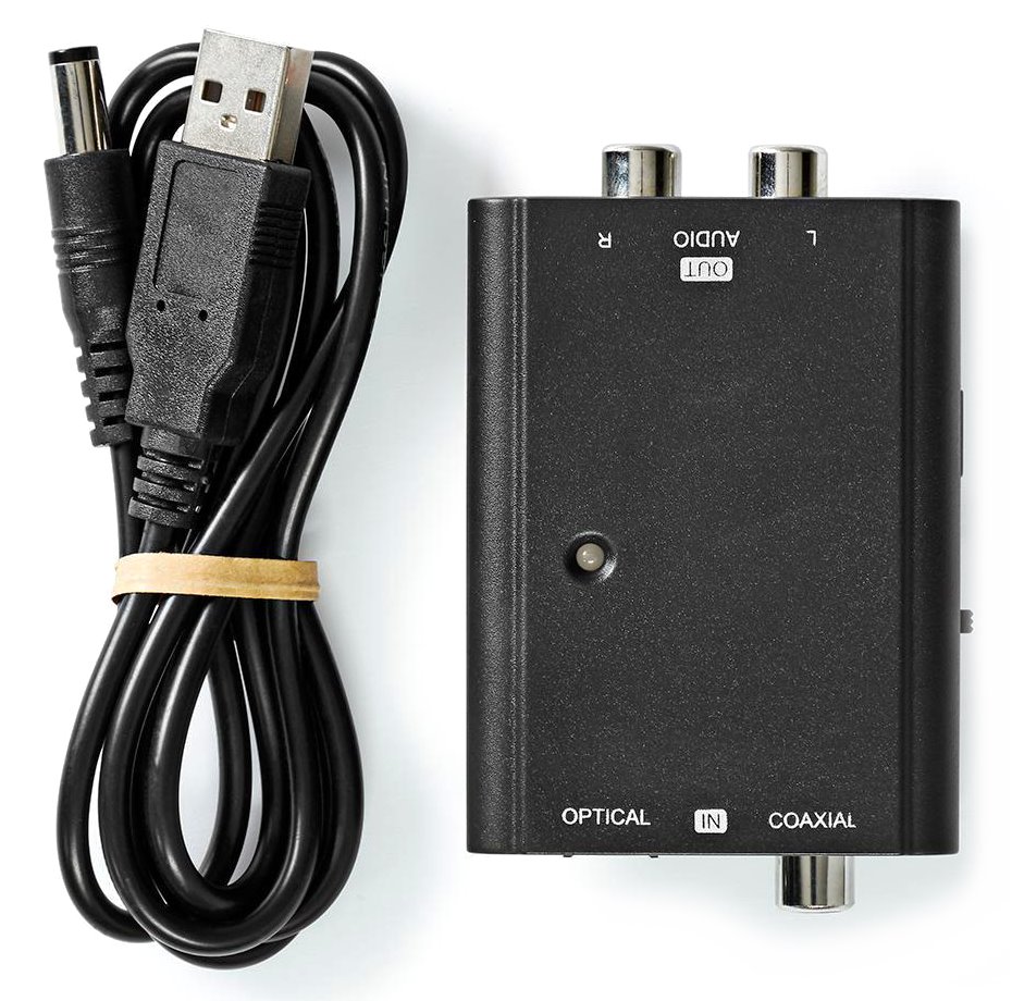 NEDIS převodník digitálního zvuku na stereofonní/ 1cestný/ zásuvka RCA + zásuvka Toslink/ 2x zásuvka RCA (Stereo)