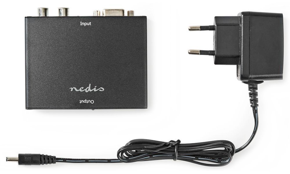 NEDIS převodník VGA na HDMI/ 2x RCA/ černý