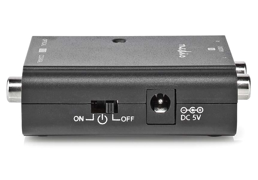 NEDIS převodník stereofonního zvuku na digitální/ 1cestný/ 2x zásuvka RCA (Stereo)/ zásuvka RCA + zásuvka Toslink/ černý