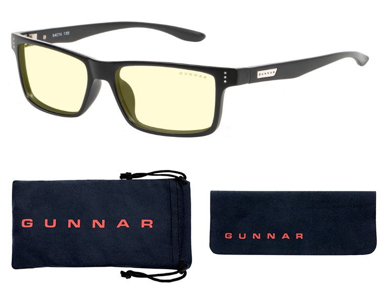 GUNNAR kancelářske/herní dioptrické brýle VERTEX READER ONYX * jantárová skla * BLF 65 * dioptrie +2