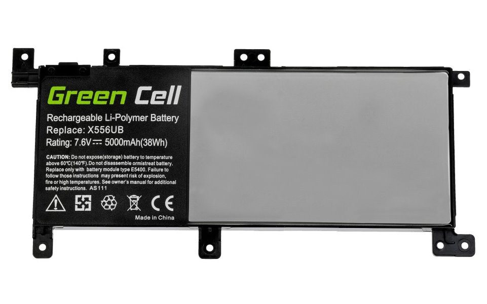 Green Cell/ AS11/ 7.6V/ 5500 mAh/ Li-Pol/ ASUS F556UA,F556UF,K556UB,R558UQ,X556U,X556UA,X556UB/ neoriginální