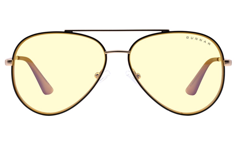 GUNNAR kancelářske/herní brýle MAVERICK BLACK/GOLD * jantárová skla * BLF 65 *  GUNNAR focus