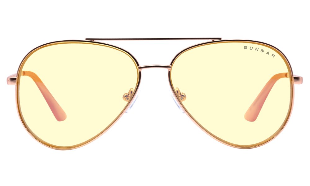 GUNNAR kancelářske/herní brýle MAVERICK ROSE GOLD * jantárová skla * BLF 65 *  GUNNAR focus