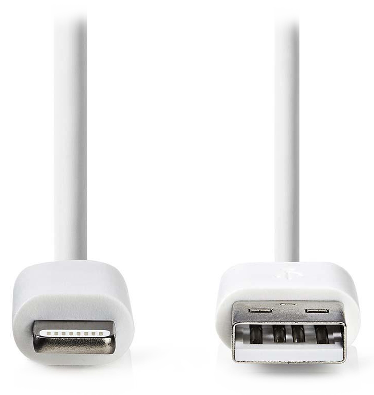 NEDIS synchronizační a nabíjecí kabel pro zařízení Apple/ konektor Lightning/ zástrčka USB 2.0 A/ bílý/ blistr/ 1m