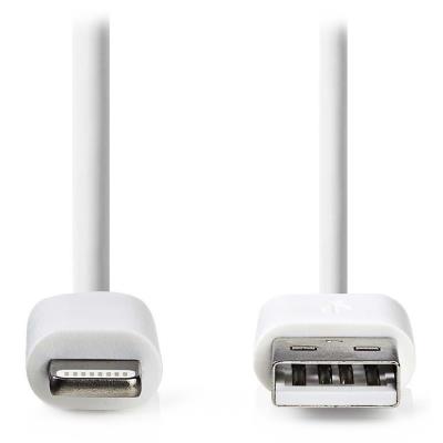 NEDIS synchronizační a nabíjecí kabel pro zařízení Apple/ konektor Lightning/ zástrčka USB 2.0 A/ bílý/ blistr/ 1m