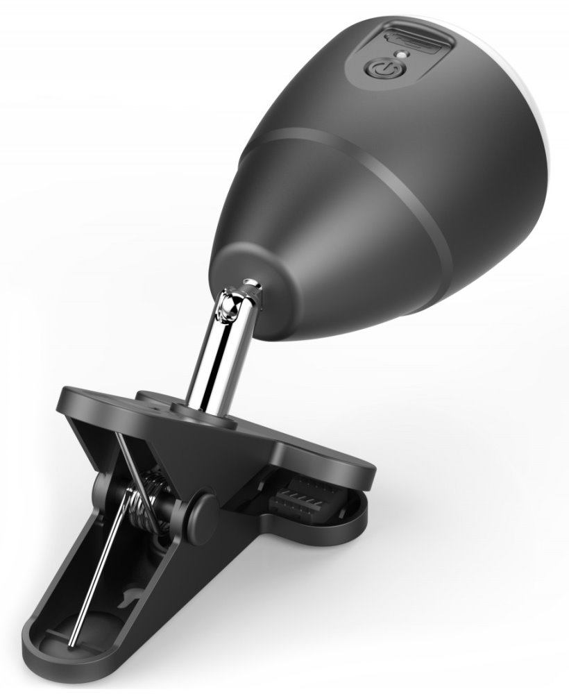 IMMAX LED lampička KLIP/ 5W/ 140lm/ 4000K/ DC 3,7V/ 5V/ IP20/ USB/ černá