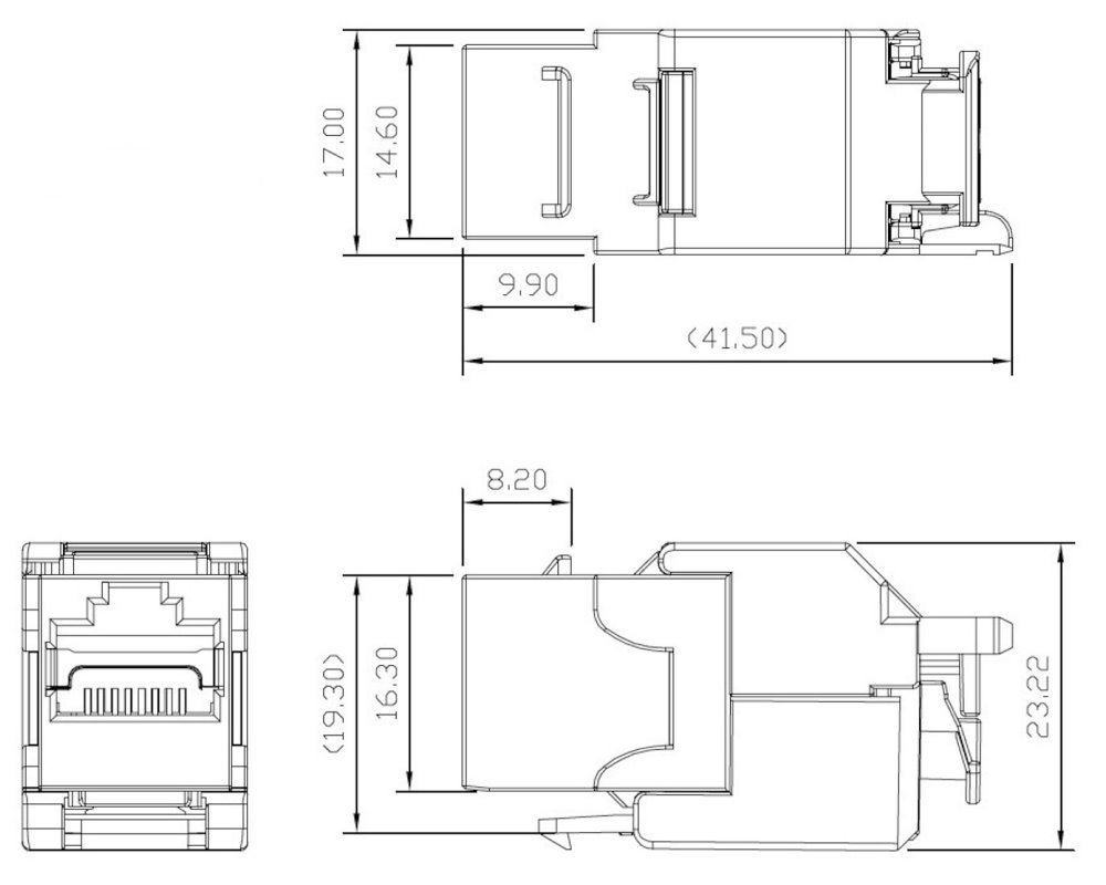 Solarix Keystone - multipack 24ks - 10G CAT6A STP RJ45 černý samořezný SXKJ-10G-STP-BK-SA