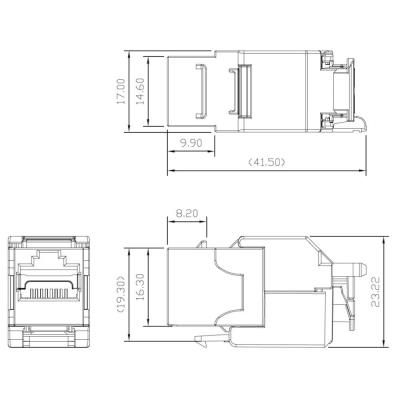 Solarix Keystone - multipack 24ks - 10G CAT6A STP RJ45 černý samořezný SXKJ-10G-STP-BK-SA