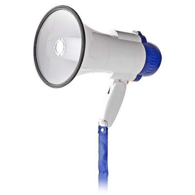 NEDIS megafon/ rozsah 250m/ hlasitost 115dB/ vestavěný mikrofon/ vestavěná siréna/ funkce nahrávání/ bílo-modrý
