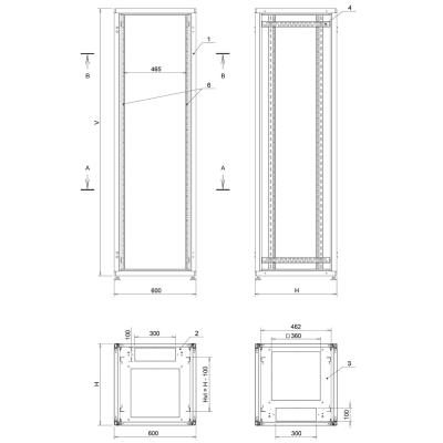 Solarix rozvaděč 19" LC-50 42U 600x600, RAL 7035
