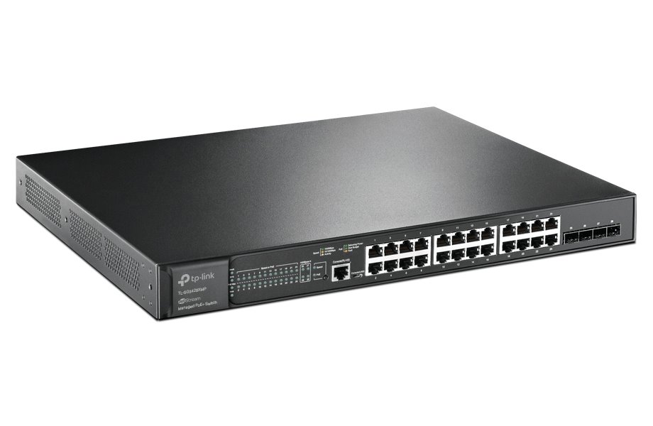 TP-Link TL-SG3428XMP - JetStream 24-Port PoE+ Gigabit L2+ Managed Switch/ 4x 10 Gigabit SFP+ Sloty