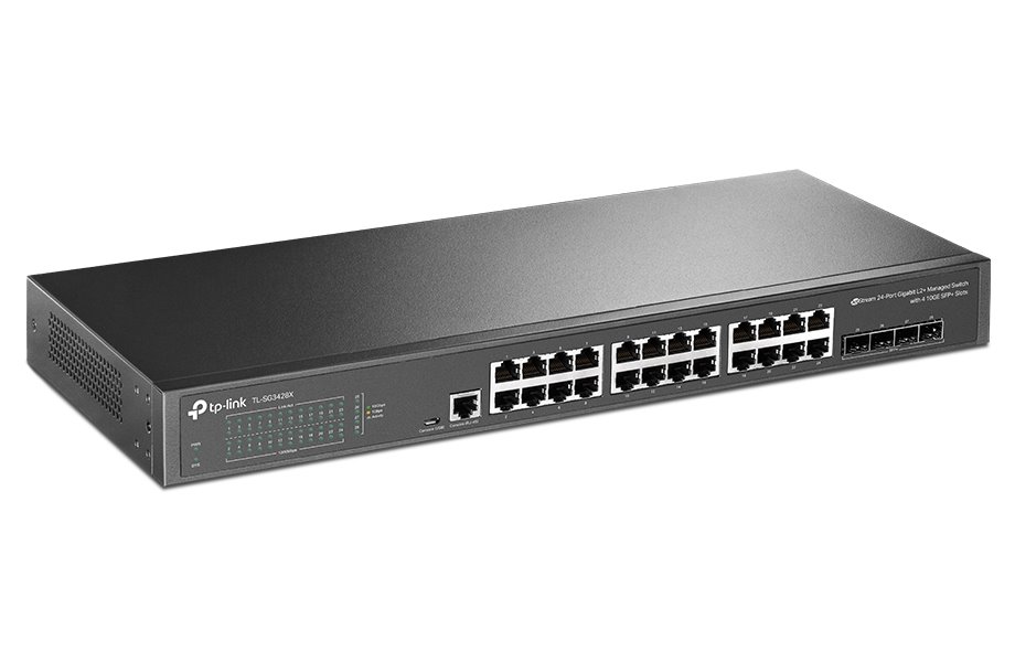 TP-Link TL-SG3428X - JetStream 24-Port Gigabit L2+ Managed Switch/ 4x 10 Gigabit SFP+ Sloty