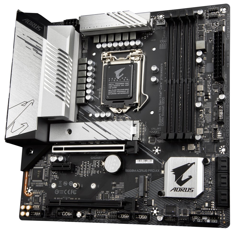 GIGABYTE B560M AORUS PRO AX / Intel B560 / LGA1200 / 4x DDR4 / 2x M.2 / HDMI / DP / USB-C / WiFi / mATX