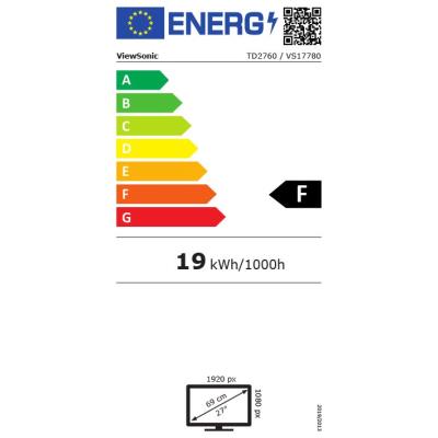 ViewSonic TD2760/ 27"/ Touch/ VA/ 16:9/ 1920x1080/ 6ms/ 230cd/m2/ 1x DP/ 1x VGA/ 1x HDMI/ 3x USB/ 1x RS232/ Repro