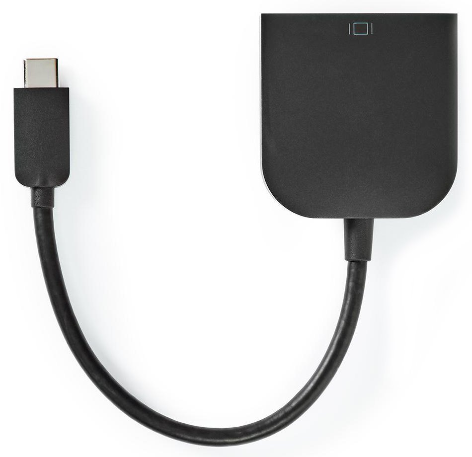 NEDIS kabelový adaptér USB 3.2 Gen 1/ USB-C zástrčka - DVI-D 24+1 zásuvka/ kulatý/ černý/ 20cm