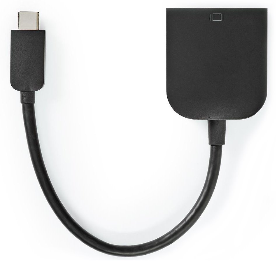 NEDIS kabelový adaptér USB 3.2 Gen 1/ USB-C zástrčka - VGA (D-SUB) zásuvka/ kulatý/ černý/ 20cm