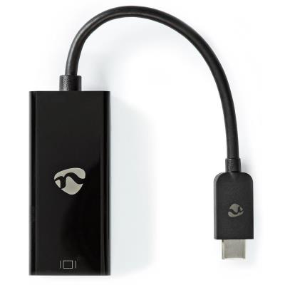 NEDIS kabelový adaptér USB 3.2 Gen 1/ USB-C zástrčka - Mini DisplayPort zásuvka/ kulatý/ černý/ 20cm