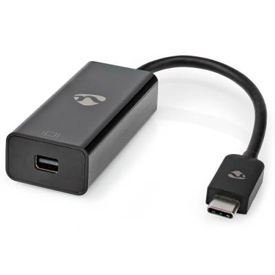 NEDIS kabelový adaptér USB 3.2 Gen 1/ USB-C zástrčka - Mini DisplayPort zásuvka/ kulatý/ černý/ 20cm