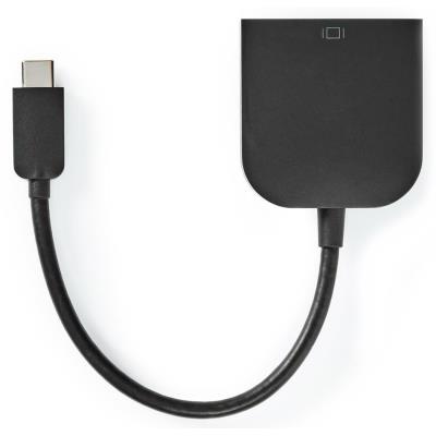 NEDIS kabelový adaptér USB 3.2 Gen 1/ USB-C zástrčka - DVI-D 24+1 zásuvka/ kulatý/ černý/ 20cm