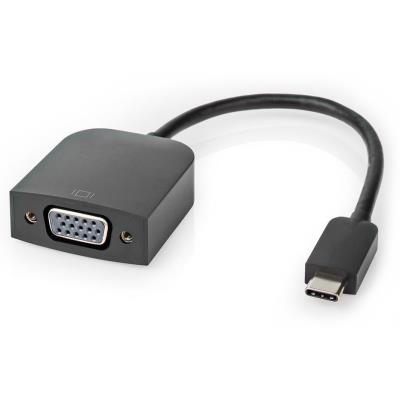NEDIS kabelový adaptér USB 3.2 Gen 1/ USB-C zástrčka - VGA (D-SUB) zásuvka/ kulatý/ černý/ 20cm