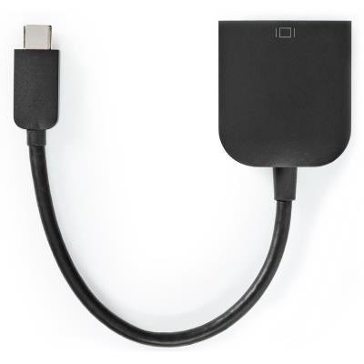 NEDIS kabelový adaptér USB 3.2 Gen 1/ USB-C zástrčka - VGA (D-SUB) zásuvka/ kulatý/ černý/ 20cm