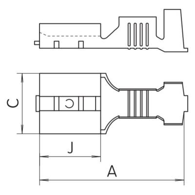 Solarmi instalační konektor Faston F2 6,3mm pro baterie