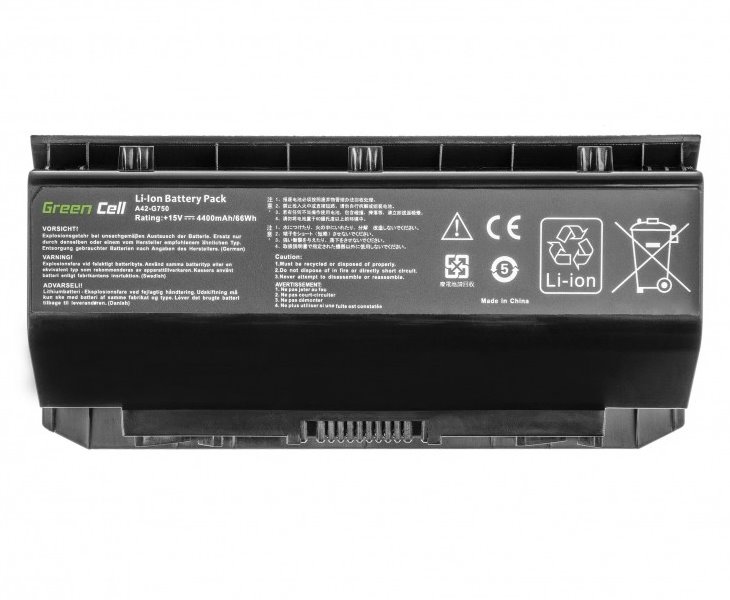 Green Cell/ AS159/ 15V/ 4400 mAh/ Li-Ion/ A42-G750/ Asus G750, G750J, G750JH/ neoriginální