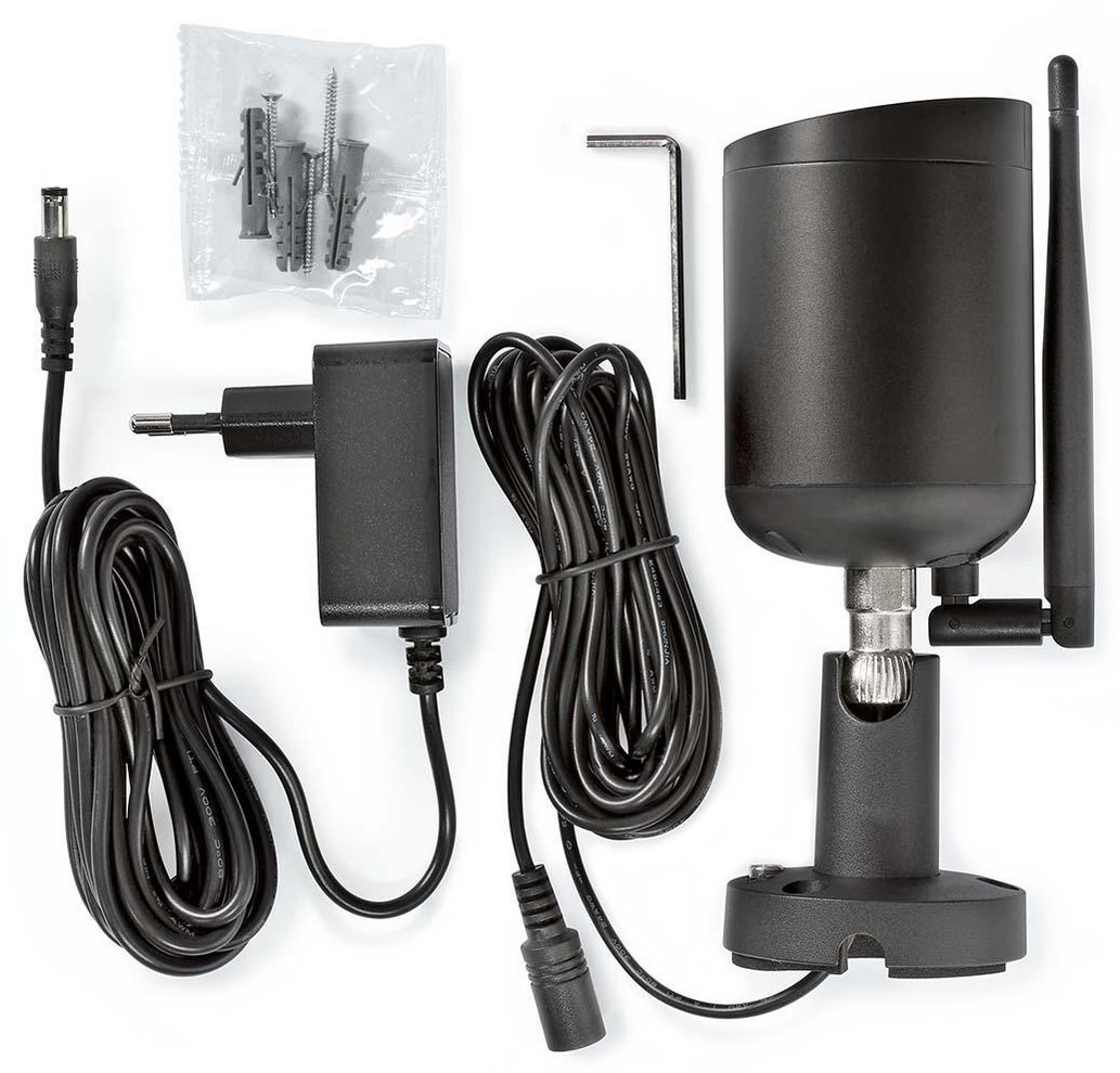 NEDIS IP kamera/ venkovní/ IP65/ Wi-Fi/ 1080p/ MicroSD/ Cloud / 12 VDC/ noční vidění/ Android/ iOS/ černá