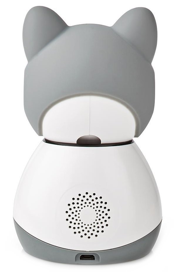 NEDIS IP kamera/ Wi-Fi/ vnitřní/ 1080p/ Micro SD/ Cloud/ snímač pohybu/ náklon/ noční vidění/ Android/ iOS/ šedo-bílá