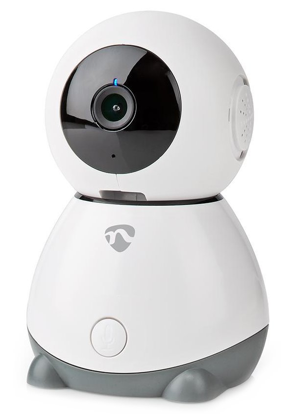 NEDIS IP kamera/ Wi-Fi/ vnitřní/ 1080p/ Micro SD/ Cloud/ snímač pohybu/ náklon/ noční vidění/ Android/ iOS/ šedo-bílá