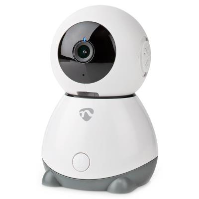 NEDIS IP kamera/ Wi-Fi/ vnitřní/ 1080p/ Micro SD/ Cloud/ snímač pohybu/ náklon/ noční vidění/ Android/ iOS/ šedo-bílá