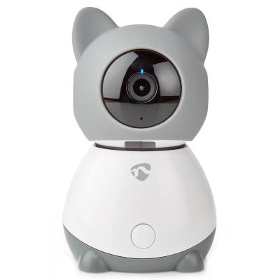 NEDIS IP kamera/ Wi-Fi/ vnitřní/ 1080p/ Micro SD/ Cloud/ snímač pohybu/ náklon/ noční vidění/ Android/ iOS/ šedo-bílá