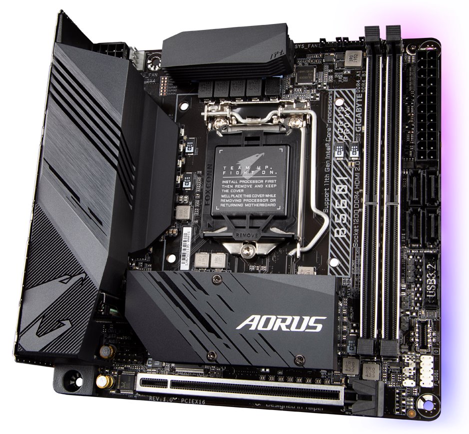 GIGABYTE B560I AORUS PRO AX / Intel B560 / LGA1200 / 2x DDR4 / 2x M.2 /  HDMI / DP / USB-C / WiFi /  Mini-ITX