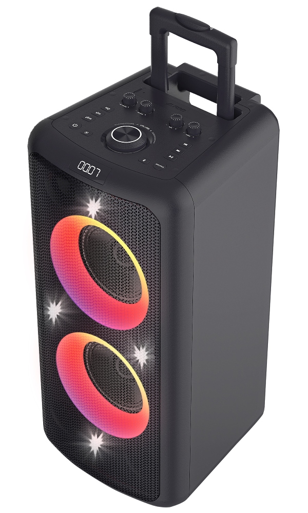 FENDA F&D párty repro PA300/ trolejové/ 100W/ BT/ USB/ FM rádio/ optický vstup/ bezdrát. mikrofon/ dálkové ovládání