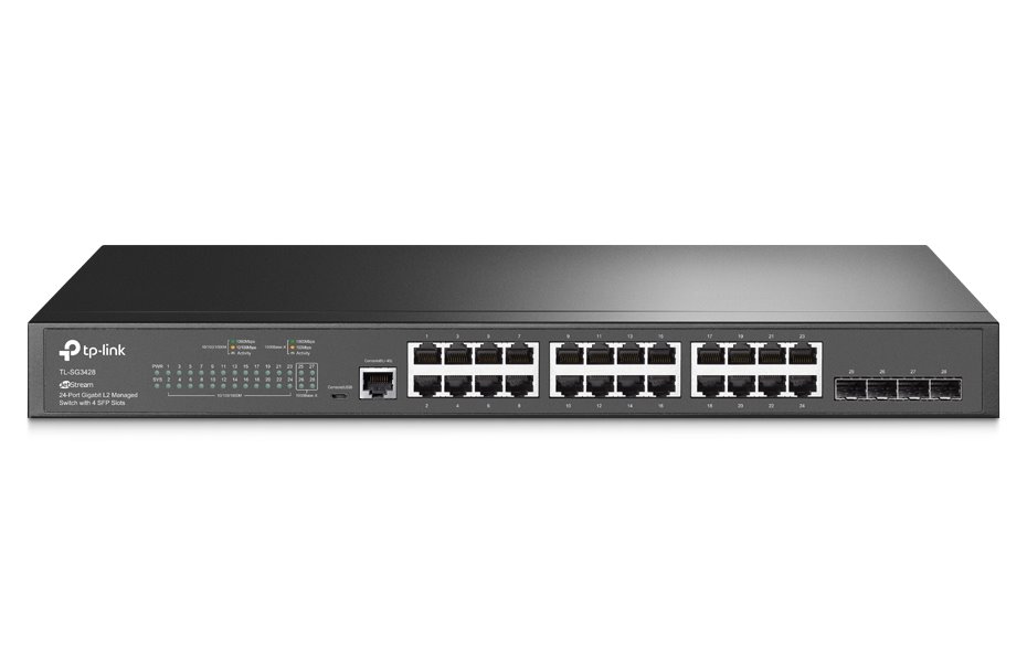 TP-Link TL-SG3428 - JetStream 24-Port Gigabit L2+ Managed Switch/ 4x Gigabit SFP Sloty